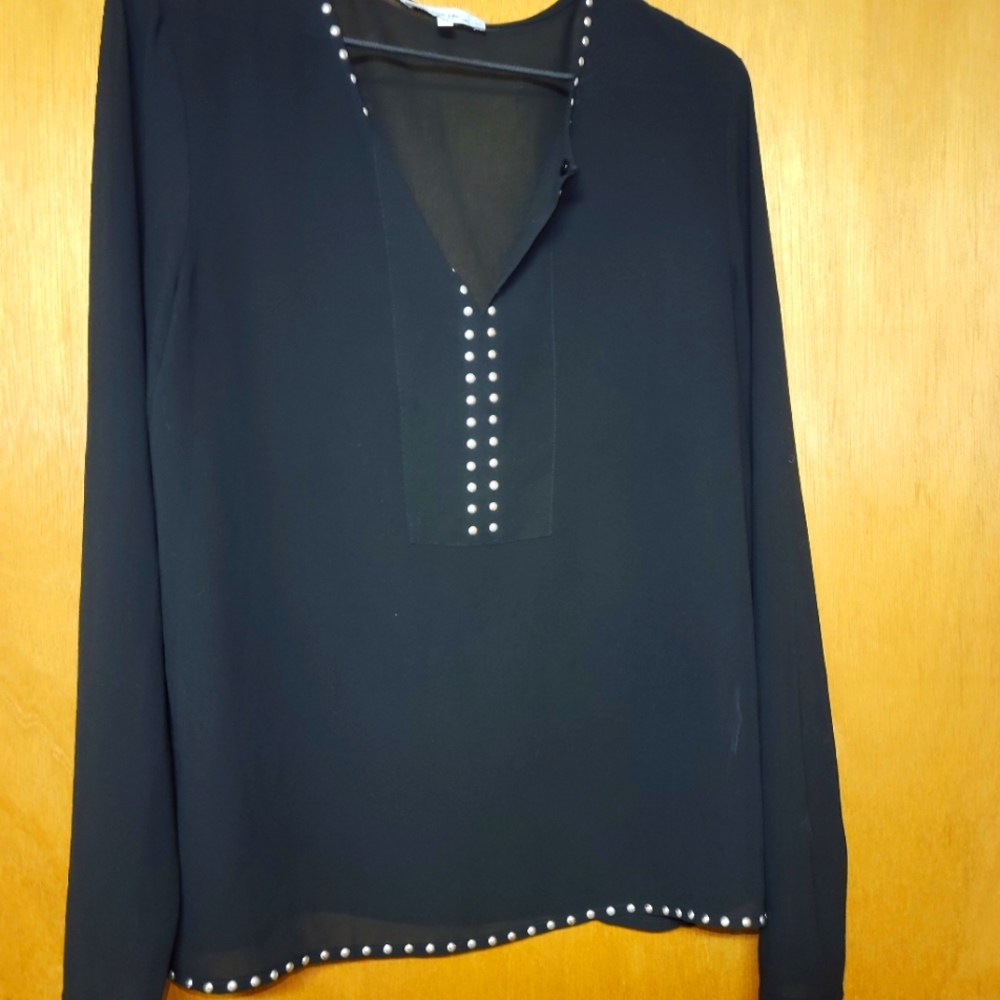 Womens sheer shirt with studs